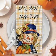 2/4/48pcs Halloween Series Scarecrow Pumpkin Pattern Printed Kitchen Towels - Ultra Soft, Highly Absorbent Polyester Tablecloths And Hand Towels, Perfect For Holiday Decor, Kitchen Decor, Party Decor. - Multicolor - View 7