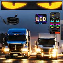 1 Set Flexible LED Windshield Display Screen For Car, Dynamic Flashing Demon Eye Effect, APP Control, USB Powered, Customizable Special Effects, No Battery Required - A - View 8