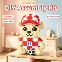 This 2280-Piece Building Block Soccer Bear Is Cute And Adorable, Making It A Perfect Gift And An Excellent Choice For Couples And Parents. The Assembly Difficulty Is High. It's A Perfect Gift For Christmas, Halloween, And The Back-To-School Season. - Multicolor - View 1