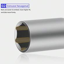 5pcs Hex Handle Heavy Duty Socket, High Strength Impact Resistant, Easy To Operate, Ideal Choice For Professional Construction Workers, Mechanics And Hobbyists - 15*100 mm - View 6