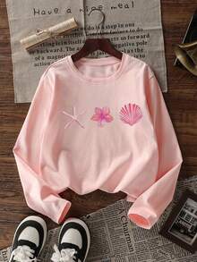 Set 3 buah Kaos Lengan Panjang Bermotif untuk Anak Perempuan Remaja, Cocok untuk Atasan Musim Gugur/Dingin Anak Perempuan, Pakaian Anak Sekolah, Cocok untuk Pakaian Luar dan Lapisan. - MultiWarna - View 2