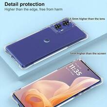 Compatible With Motorola Moto G85 Phone Case, Reinforced Corner Camera Protection, Transparent Anti-Collision Shock-Absorbing Thin Flexible TPU Phone Case - Clear - View 6
