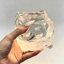 透明蜂蜜擠壓起司壓力紓壓玩具，柔軟觸感、慢回彈、柔軟且有嚼勁的質地，手指紓壓球，手工軟橡膠紓壓玩具，便攜日常必備，節日禮物（隨機顏色） - 彩色 - 查看 1