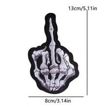 5 Pcs Biker Gothic Iron On Embroidered Patch,Motorcycle Skeleton Rock Applique, Punk Streetwear Badge For Denim Jacket Backpack Hat Clothes DIY Mending Decor Accessory - Multicolor - View 3