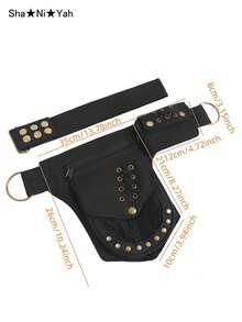 Y2K American Retro Punk Hot Girl Style Motorcycle Waist Bag New Design Niche Personalized Waist Belt Layering Accessory - Black - View 5