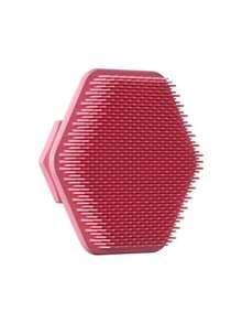 Silicone Bath Brush, Pink, 1pc, Suitable For Sensitive Skin, Unisex, Suitable For All Skin Types, Rich Foam, Can Clean Makeup Brushes, Soft Silicone Material, Silicone Bath Brush, Silicone Scrubbing Ball 2-In-1 Bath & Hair Brush, Body Brush - Pink - View 8