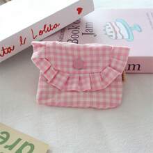 XD Korean Style Frill Trim Flap Card Holder, Exquisite Flap ID Card Holder, Portable Coin Purse, Miscellaneous Storage Bag, Portable Mini Sanitary Pad Storage Bag, Student Card Holder, ID Card Holder, Suitable For Back To School - Multicolor - View 8