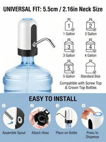 YITUMU Automatic Water Dispenser Electric Drinking Water Pump 3 & 5 Gallon Bottle USB Rechargeable Portable Water Dispenser For Home Office Kitchen With 800mAh Lithium Battery - Multicolor - View 2