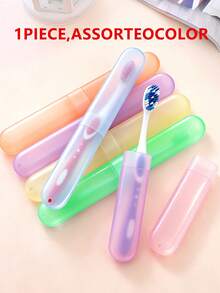5pcs/Set Random Color Toothbrush Case Travel Portable Set, Candy Color Matte Felt Toothbrush Head Protective Cover, Dustproof Dental Tool Storage Box - Multicolor - View 10