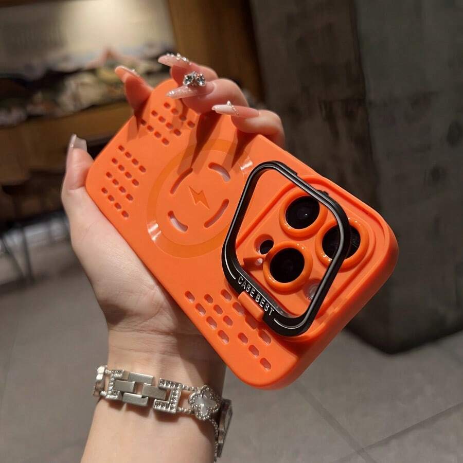 Heat-Dissipating Matte Smartphone Case, Magnetic Wireless Charging Compatible, Integrated Lens Frame With Foldable Stand, 6 Colors, Functional Cover, Cute, Compatible With IPhone 18 Pro Max/17/16/15/14/13/12/11 And All Models, Phone Cover For Men And Women, Shockproof, Shock-Absorbing, Drop-Resistant, Scratch-Resistant, Anti-Fingerprint, Anti-Slip, Birthday, Anniversary