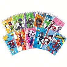 12pcs/Set And His Magical Friend Spring Notebooks, Multiple Cartoon Superhero Pattern Mini Notebooks, Classroom Reward Stationery, Themed Birthday Party Gift Bag Fillers - Multicolor - View 4