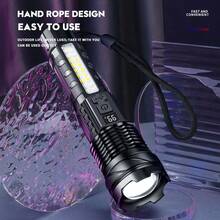 2pcs Rechargeable Waterproof LED Flashlight With Zoom And Side Light, Suitable For Outdoor Camping And Home Emergency - Flashlight - View 10