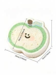 Cute Fruit Shaped Compressed Kitchen Sponge, Cartoon Apple Persimmon Eggplant Cleaning Sponge, Absorbent Soft Dish Brush, Suitable For Pots Bowls Sink - A - View 5