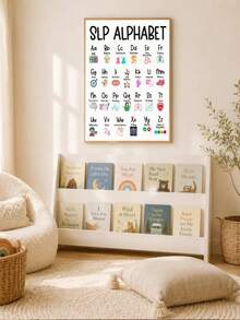 1pc Letter Wall Art Canvas Print, Wall Decor, Suitable For Home Office, Bedroom, Living Room, Classic Modern Style, Educational Wall Decor, Halloween Christmas Decoration, Christmas Gift For Her/Him, Back To School Wall Decor, Framed/Unframed - 1pc - View 3