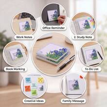 2 Packs 100 Sheets Van Gogh Iris Sticky Notes, Vintage Floral Oil Painting Style Self-Adhesive Blank Memo Pads, Desktop Reminder Notes, Office School Home Stationery Supplies - 75 X 75 mm - View 7