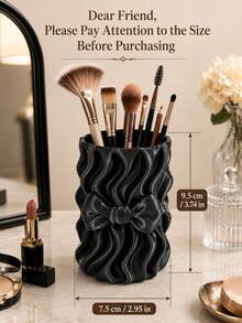 1pc Pearl Shell Toothbrush Holder, Luxury High-End Bowknot Girl Makeup Brush Holder, Jewelry Box, Silk Pen Holder, Makeup Brush Bucket, Desktop Storage Box, Storage Bucket, Office Supplies Desktop Multi-Function Storage, Thank You Teacher, Birthday Gift - Multicolor - View 10