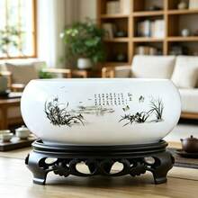 Ins Style Dezhou Ceramic Hydroponics Planter, Copper Coin Grass, Lotus, Money Grass, Water Lily, Brazilian Wood Succulent Large Flower Pot Decor - Coin Flower Pot - View 4