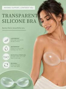 1 Seamless Silicone Bra (30 Nipple Covers Included With Purchase),Helps To Support And Shape The Underarm Area, Suitable For Various Revealing Outfits - Multicolor - View 2