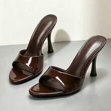 High Heel Sandals And Slippers For Women, Commuter Professional Style, Summer New Minimalist Elegant Sleek Design, Suitable For Office Daily Wear, After-Work Outings, Business Casual, Versatile With Suits And Pants To Create An Independent Urban Woman Image - Brown - View 1