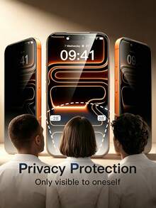 3片裝一鍵無塵安裝防窺鋼化玻璃螢幕保護貼，防爆防刮，相容 iPhone 18 17 16 15 14 13 12 11 系列，9H 硬度高強度絲網印刷工藝，無氣泡、自動吸附、易安裝，防窺手機保護玻璃膜 - 黑色 - 查看 5