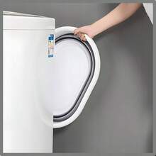 Silicone Foldable Laundry Basket , A Practical And Compact Clothes Hamper With Handles, Perfect For The Bathroom, Garden, And Camping. Easy To Store, Lightweight, And Durable, A Versatile Container For Home And Travel - Grayish White - View 4