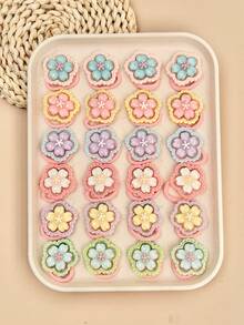 6/14/28pcs Random Assorted Girls Colorful 3D Flower High Elasticity Hair Ties, Sweet Cute Versatile Daily School Travel Braiding Hair Accessories - Multicolor - View 6