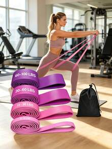 Foldable & Easy Storage Yoga Resistance Band, Suitable For Strength Training, Fitness And Stretching, Perfect For Gym, Home, Outdoor, Helps With Hip Lift And Squat Training, Fitness Band, Resistance Band Exercise, Resistance Band For Workout, Resistance Rope, Sports, Pilates - Multicolor - View 20