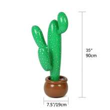 Inflatable Yard Decoration Inflatable Cactus With Flower Pot Western Carnival Theme PVC Decorative Prop Suitable For Beach BBQ Holiday Party Supplies - Multicolor - View 3