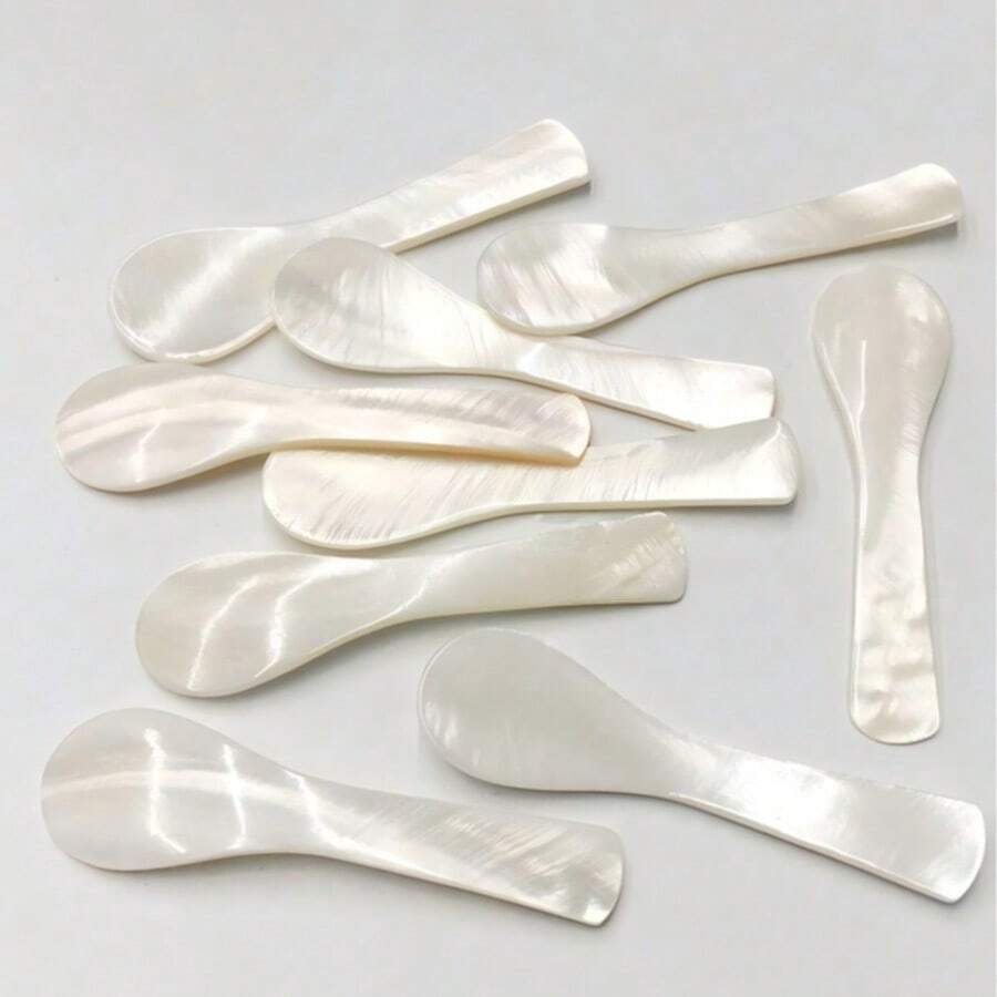 Natural Pearl Mother Of Pearl Spoon, Mini Shell Spoon, Small Caviar Jam Spoon, Kitchen And Skincare Makeup Mask Scraping Spoon - View 1