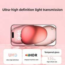 High-Definition Tempered Glass Screen Protector For IPhone 17/16/15 Pro Max/14 Plus/13/12/11, 9H Hardness Anti-Scratch Diamond Edge, Diamond Inlaid, Fashionable Phone Accessory, Perfect Gift For Best Friend - Multicolor - View 4