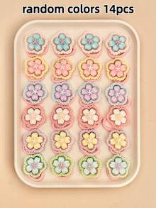 6/14/28pcs Random Assorted Girls Colorful 3D Flower High Elasticity Hair Ties, Sweet Cute Versatile Daily School Travel Braiding Hair Accessories - Multicolor - View 9