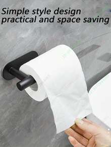 Drill-Free Self-Adhesive Toilet Paper Holder, Stainless Steel Toilet Paper Rack, Absorbent Paper Towel Storage, Bathroom Paper Towel Storage, Bathroom Accessories, Drill-Free Wall-Mounted Bathroom Storage Rack, Bathroom Hardware - Multicolor - View 5