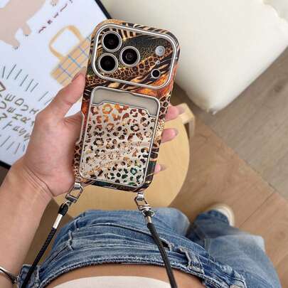 Funda de teléfono de cuero PU con estampado de cerezas lindas, ranura para tarjeta con espejo, cubierta protectora a prueba de golpes, correa de muñeca con bola de felpa, compatible con iPhone17/17Pro/17ProMax/16/16Pro/16Plus/16ProMax/15/15Pro/15ProMax/14/14Pro/14ProMax/13/13Pro/13ProMax