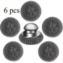 6pcs Steel Wire Scrubbing Brush With 5 Replacement Balls, Dish Cleaning Brush, Non-Scratch, Professional Removal Of Stubborn Stains, Suitable For Cast Iron, Grill, Stove, Sink, Cookware, Essential Home Tool - Cleaning Ball - View 11