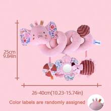 1pc Cute Plush Elephant & Rabbit Doll, Hanging Decoration For Baby Stroller, Early Educational Doll Suitable For Newborn Gift - Multicolor - View 3