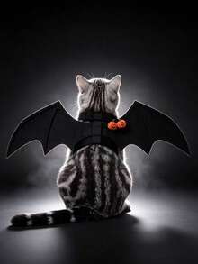 1pc/Set Halloween Hat Pet Bat Wings, Dog Cat Costume Outfit, Dress-Up Pet Bat Wings, No Candy Halloween Trick Or Treat Costume - Multicolor - View 2