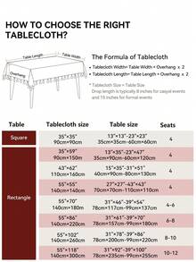 1pc Christmas Tablecloth, Vintage Printed Tassel Table Cover For Dining Table, Kitchen, Home Party Decor, Rectangle, Cream White - Multicolor - View 4