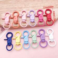 8-220pcs Colorful Coated Spring Split Rings, Metal Keychain Accessories, Suitable For DIY Pendants - Multicolor - View 5