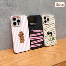 3 buah Casing Pelindung TPU Anti Guncangan dengan Cakupan Penuh, Kompatibel dengan Apple 11/12/13/14/15/16/17 Pro Max - MultiWarna - View 3