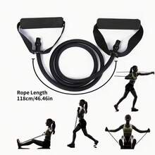 Pita Resistensi 5 Tingkat dengan Pegangan untuk Latihan di Rumah dan Latihan Kekuatan - Sempurna untuk Yoga, Pilates, dan Tinju - Hitam - View 3