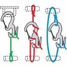Figure 9 - Carabiner Rope Tensioner, Large Aluminum Rope Adjustment Mechanism With Carabiner Clip, Fits 3mm To 9mm Rope, 150lbs Load Limit - 1 Count (Pack Of 1) + Silver Doors - View 4