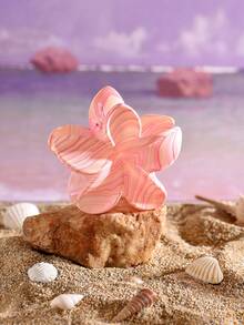 1pc Minimalist Vacation Light Purple Gradient Plumeria Large Shark Hair Claw Clip, Women's Daily Beach Holiday Accessory - Multicolor - View 12