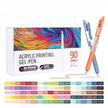 Languo 6-144色凝膠筆套組,可伸縮壓克力繪畫手帳筆,0.7mm細筆尖,Journaling Pen PLUS,不鏽鋼筆尖內置彈簧,出墨順滑,彩色螢光中性筆,適合塗鴉、手繪海報、水彩筆,大容量,強烈3D效果/強層次感,適用於日記、賀卡、DIY藝術創作、返校文具與學習用品 - 彩色 - 查看 31