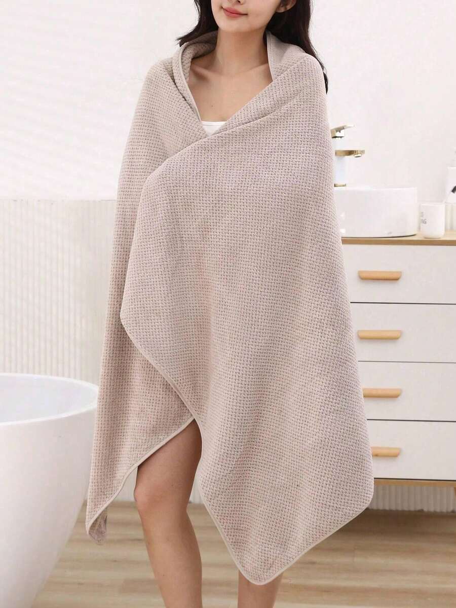成人大號浴巾,咖啡色,90cm*180cm,1件 - 咖色 - 查看 1
