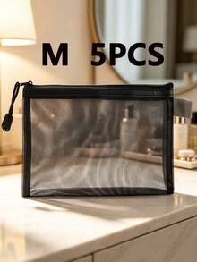 5pcs/1pc Mesh Storage Bags (L/M/S) Sorting & Organizing Mesh Bag Large Capacity Handmade Small Items Set Transparent Mesh File Folder Bag Mesh Zipper File Folder Bag A4 A5 A6 Pencil Bag Receipt Office File Makeup Bag Storage Bag,Boho Vibes - Multicolor - View 20