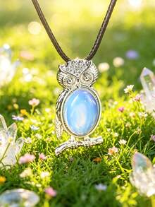 1/5/10/20/50pcs Multi-Color Fashion Metal Inlaid Natural Crystal Owl Pendant Necklace, Natural Amethyst, Suitable For Women's Daily Wear - Owl - View 25