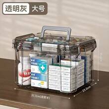 Caja de pastillas transparente de varias capas, caja de almacenamiento de primeros auxilios de gran capacidad, caja de almacenamiento de medicamentos para el hogar, adecuada para pastillas, vitaminas, kits de primeros auxilios y artículos médicos esenciales - Multicolor - Ver 8