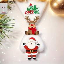 2D Flat 3-Piece Set Cute Reindeer & Santa Claus Design, Suitable For Front Door, Wall And Indoor Decoration, Rustic Style Colorful Acrylic Home Decor, Christmas Gift - A - View 6