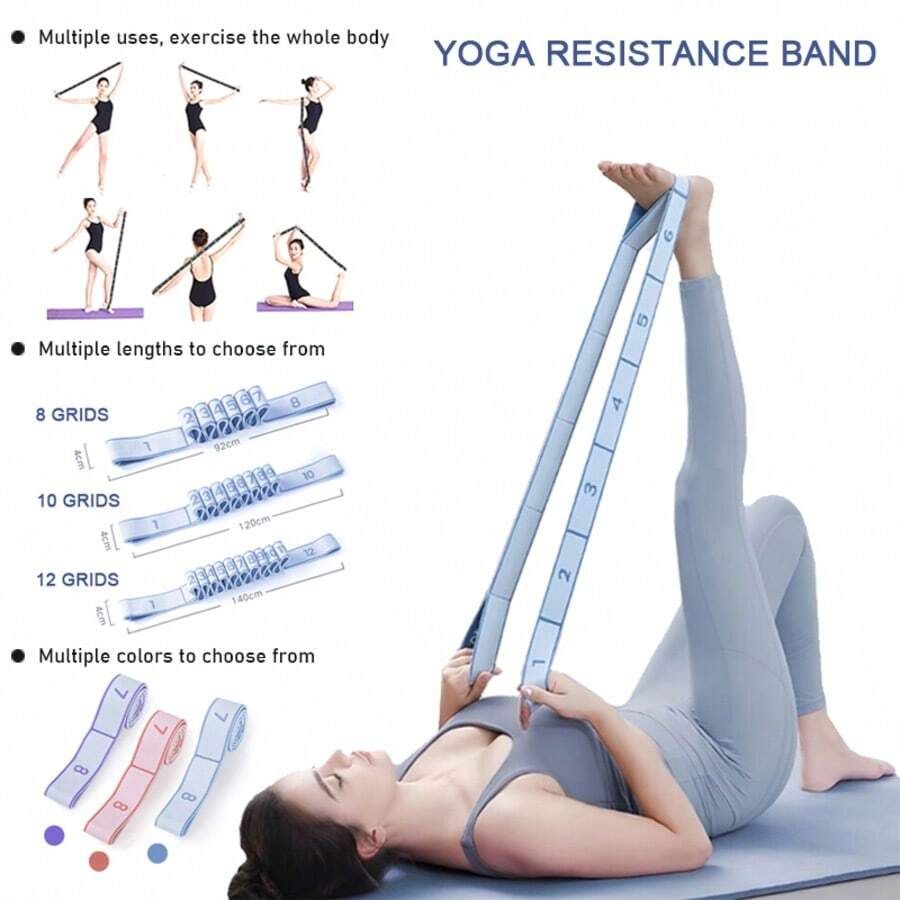 Yoga Fitness Stretching Band, Segmented Digital Stretching Band, Dance Training Resistance Band, Shoulder Opening Stretching Band - Multicolor - View 1
