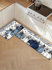 1/2 piezas Alfombra de tierra de diatomeas con patrón de calabaza y floral de Acción de Gracias, estilo vintage, súper absorbente, antideslizante, perfecta para baño, cocina y comedor, secado rápido, lavable a máquina, regalo perfecto para decoración del hogar y alfombra de baño - Multicolor - Ver 6